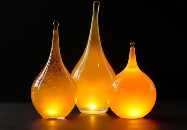 Vetro soffiato ispirato alla lava incandescente